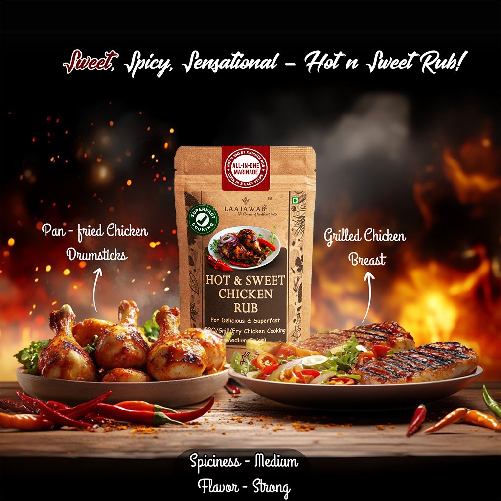 Hot & Sweet Chkn Rub With Bhut Jhalokia 50Gm