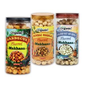 OhSo Organic Roasted Makhana Combo Pack – Barbecue, Himalayan Salt & Pepper & Mumbai Masala | Crunchy Fox Nuts Snack | Healthy & Flavorful | 87g Each (Pack of 3)