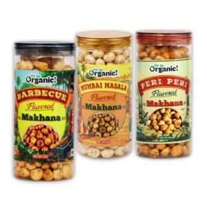 OhSo Organic Roasted Makhana Combo Pack – Barbecue, Mumbai Masala & Peri Peri | Crunchy Fox Nuts Snack | Healthy & Flavorful | 87g Each (Pack of 3)