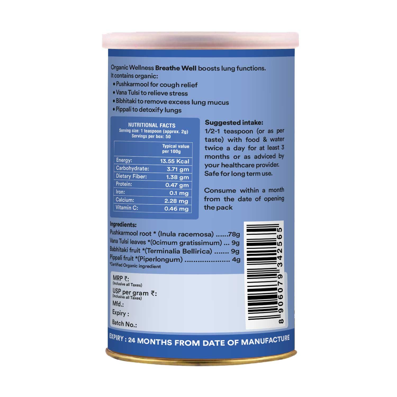 Organic wellness Breathewell powder 100m