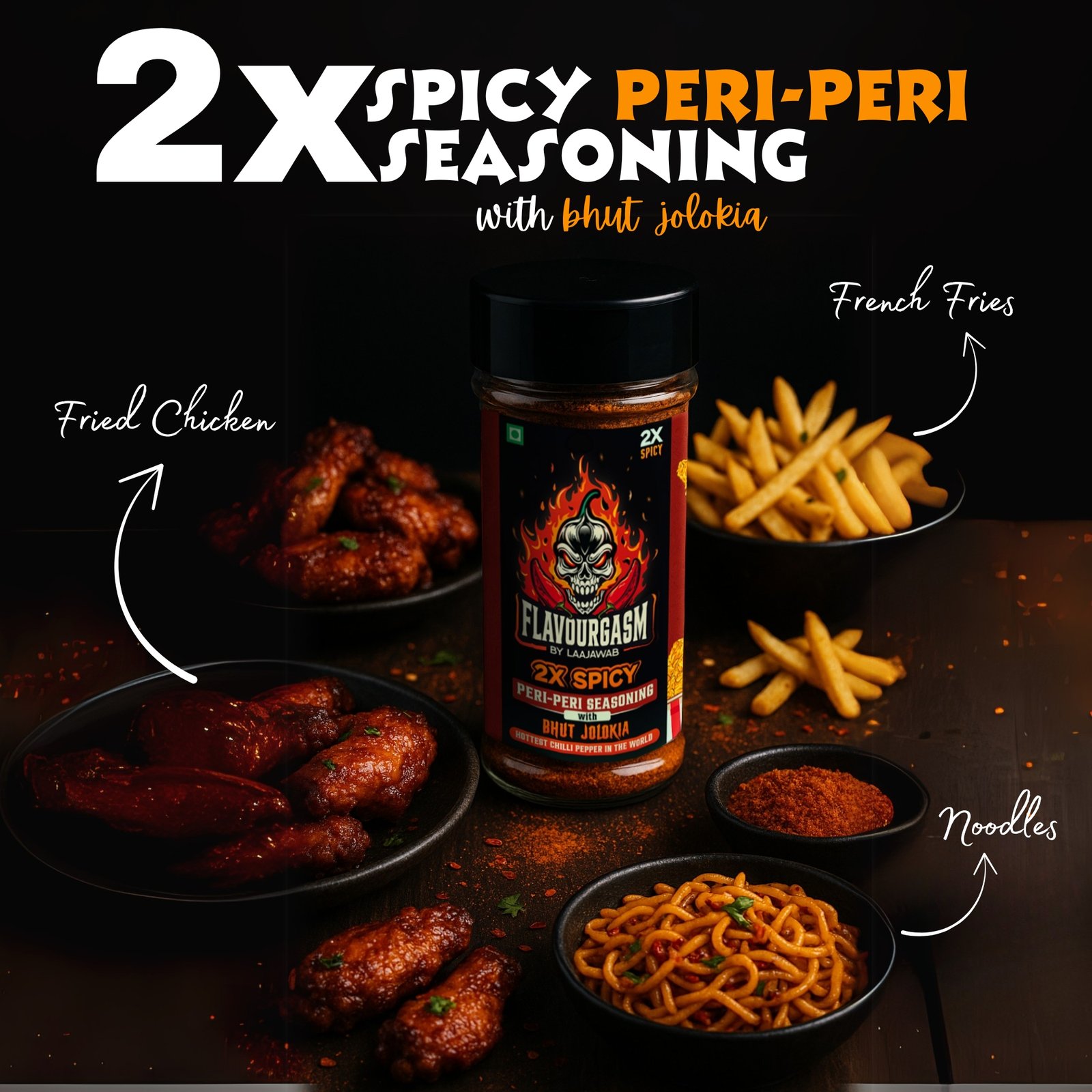 2X Spicy Peri Peri Seasoning 80Gm