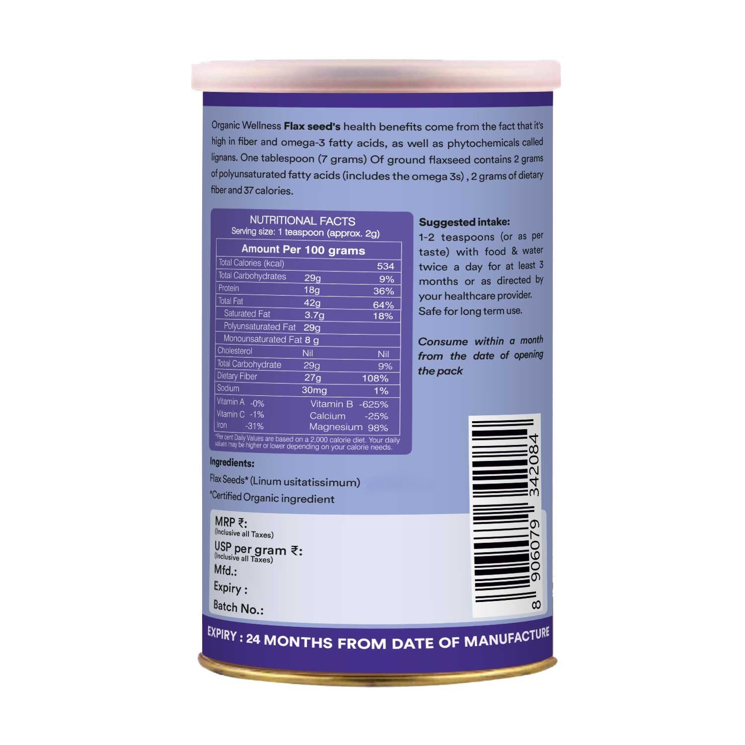 Organic wellness Flax seeeds 150gm