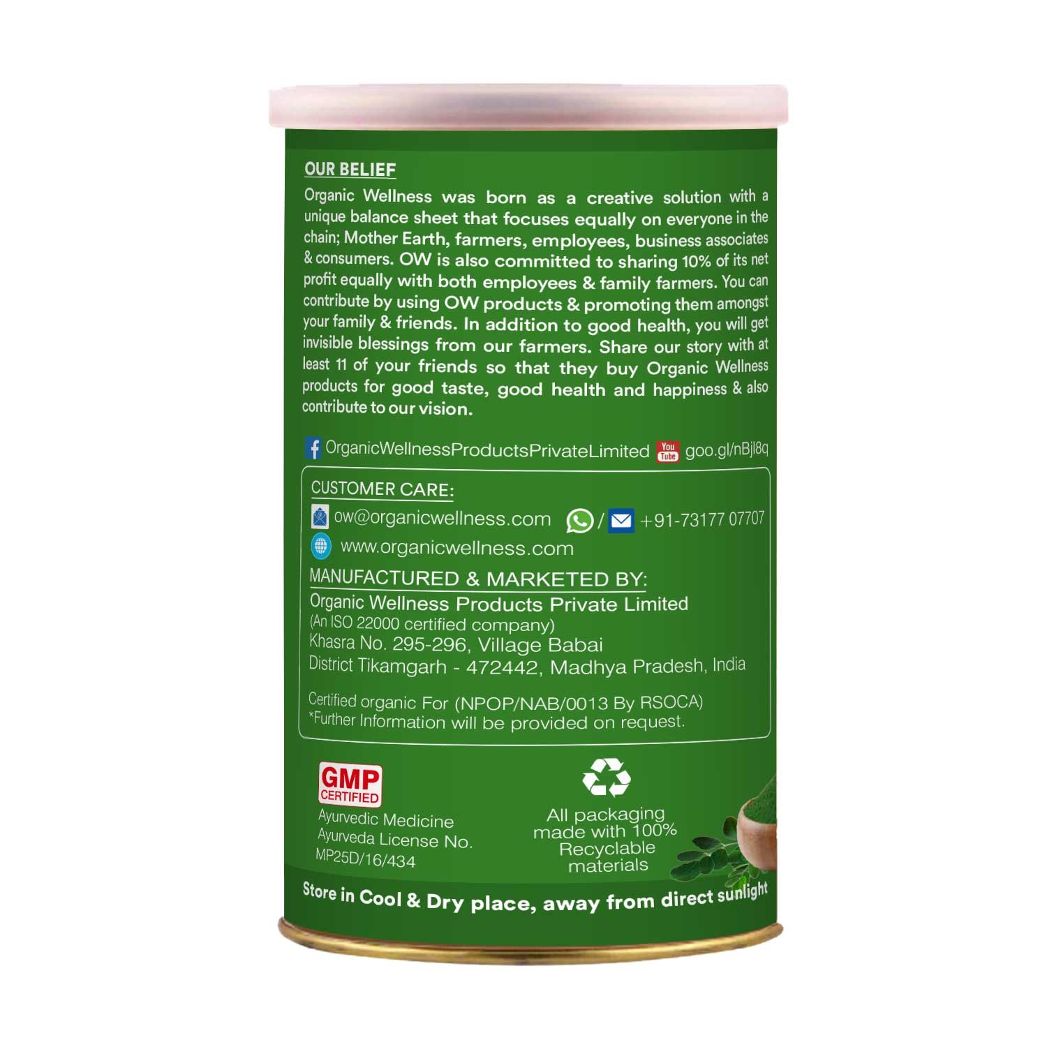 Organic wellness moringa powder 100gm