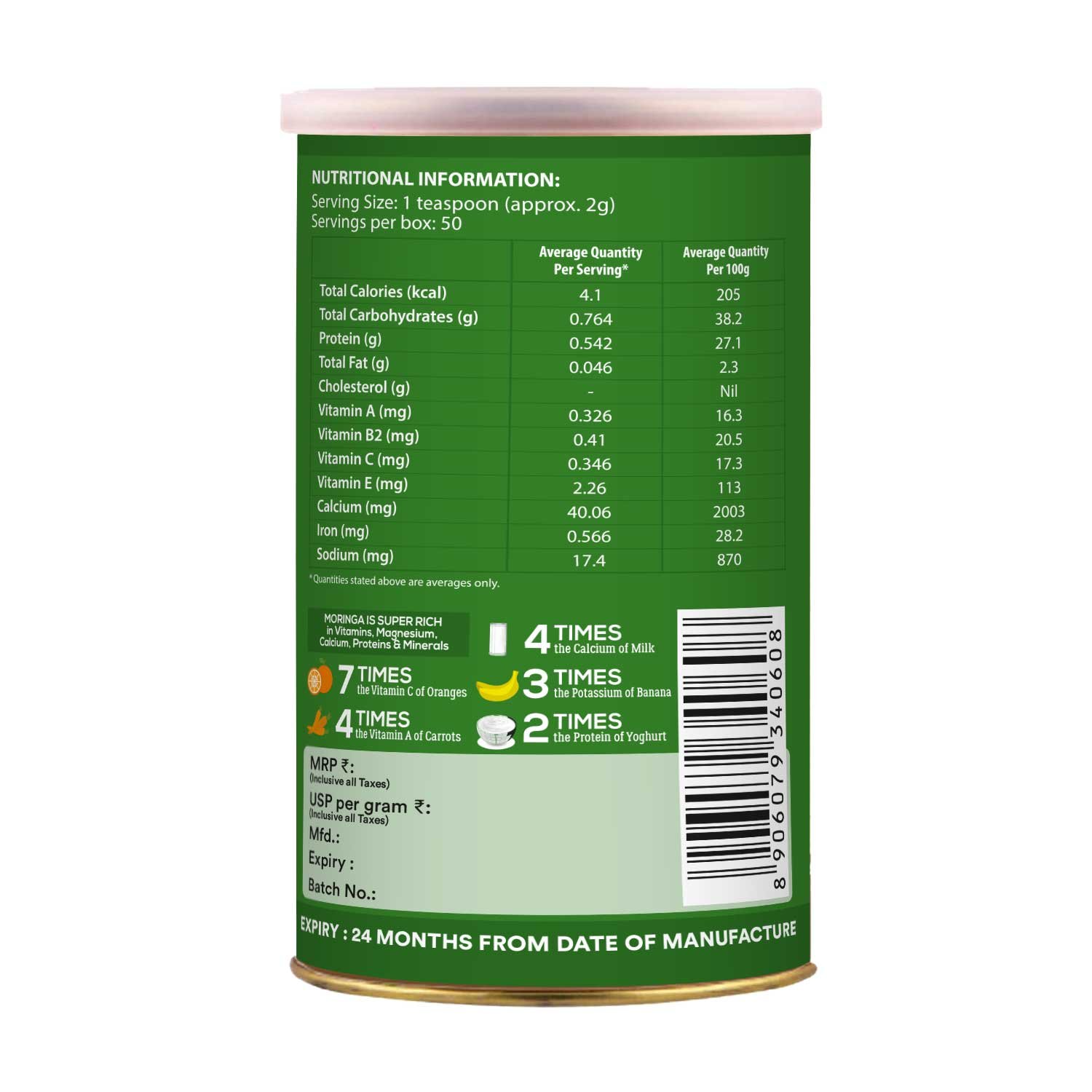 Organic wellness moringa powder 100gm