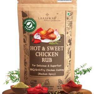 Hot & Sweet Barbeque Marinade Rub For Superfast & Delicious Bbq, Grill Chicken Preparation Natural Spices, Get Tender & Juicy Chicken In 10 Mins, 130 Gram