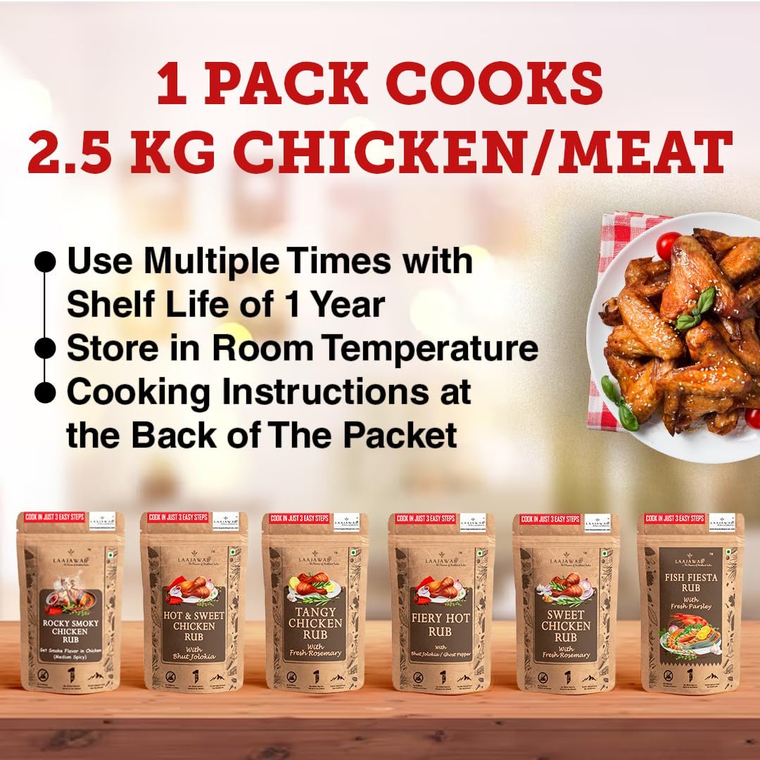 All-In-One Natural Marinade With Thyme For Hassle-Free & Superfast Cooking Bbq, Medium Spicy With Herbs & Spices For Chicken, Pork, Mutton Or Meat, 130 Gram