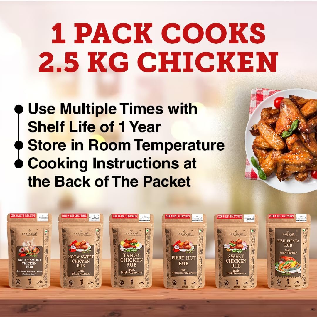 All-In-One Natural Sweet Chicken Rub With Italian Herbs For Hassle-Free Cooking Bbq & Grill & Fry & Gravy Chicken Robust Blend Of Rosemary, Paprika, Garlic, Onion & Black Pepper, 130G
