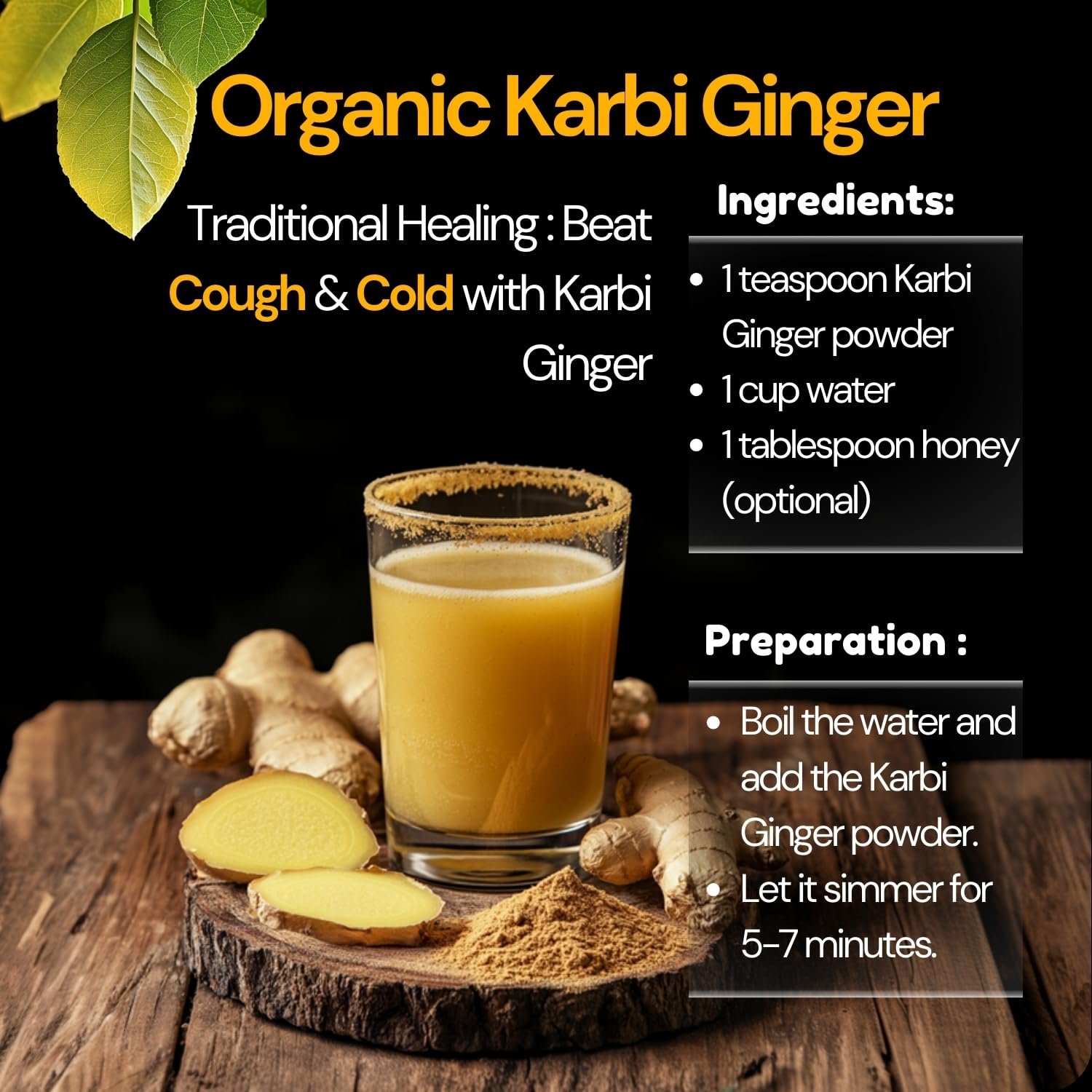 Organic Dry Karbi Ginger Powder, Gi Tagged Product From Northeast, Pure & Organic, Highly Flavoursome, Good For Cough, Cold, Immunity And Gut Health, Rich In Gingerol And Antioxidants; 100Gm