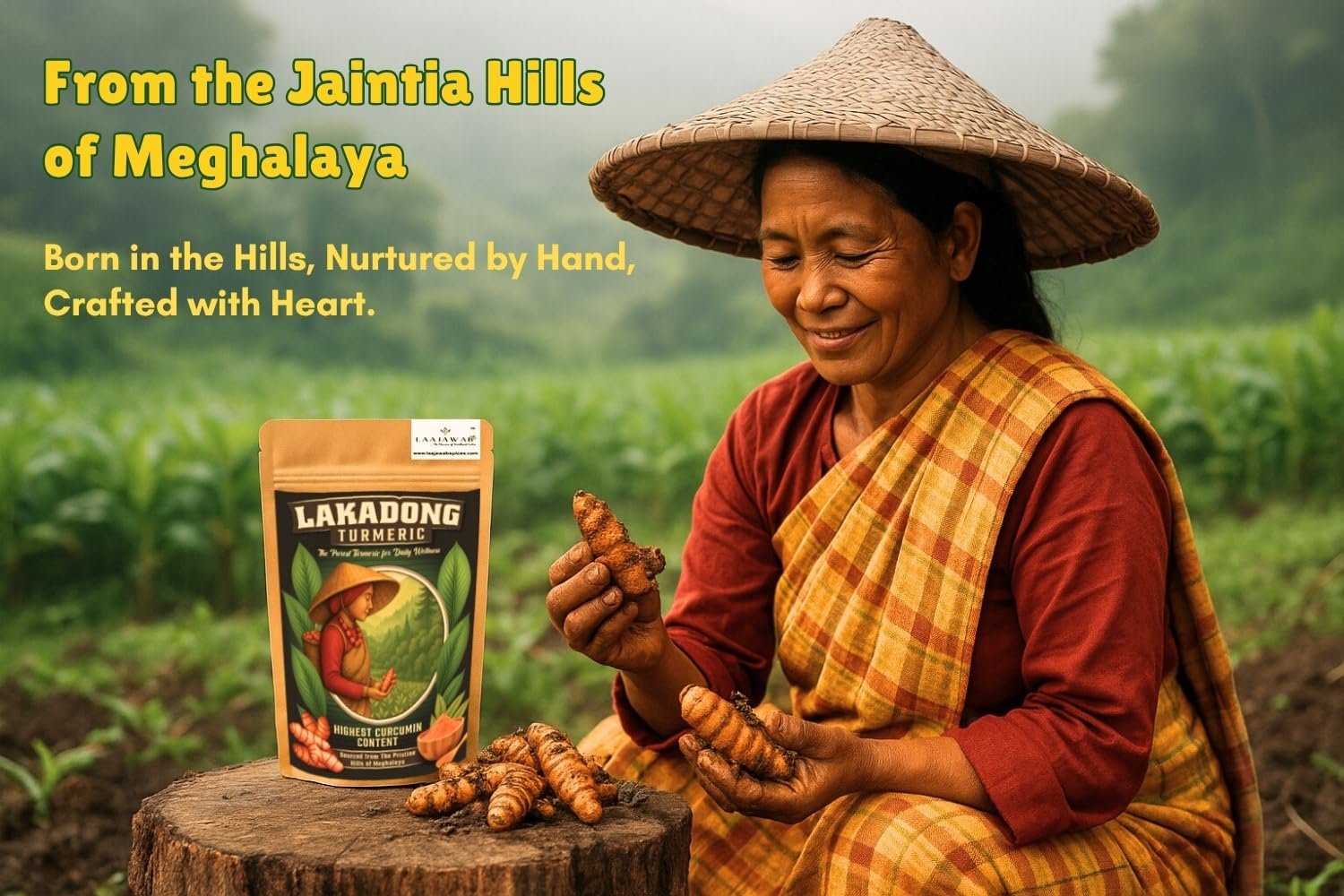 Lakadong Turmeric Powder Single-Origin From Legendary Farmer Trinity Saioo Of Meghalaya High Curcumin Immunity Boost Pure, Natural, Unblended Haldi For Health, Cooking & Skin 130G