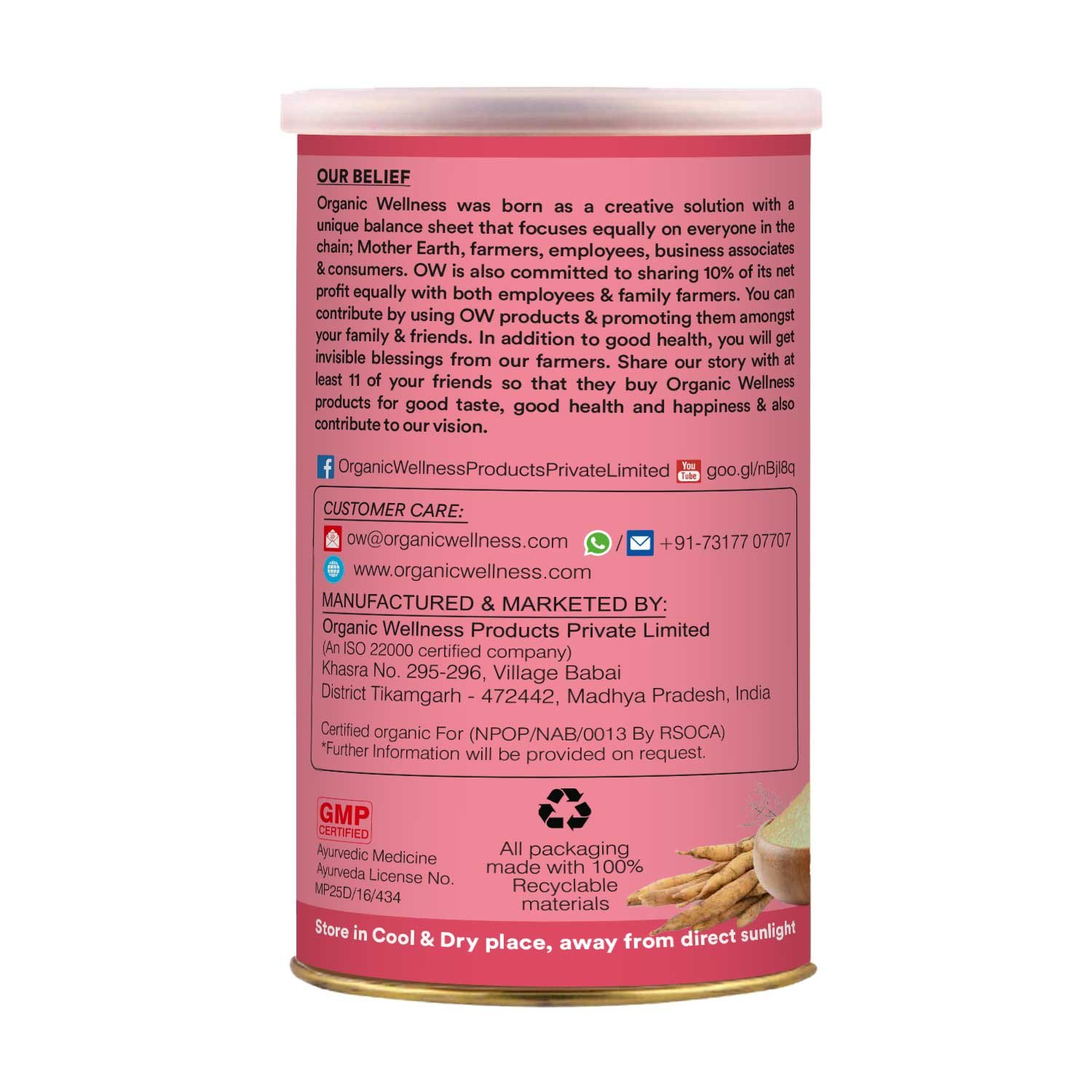 Organic wellness Shatavari powder 100gm