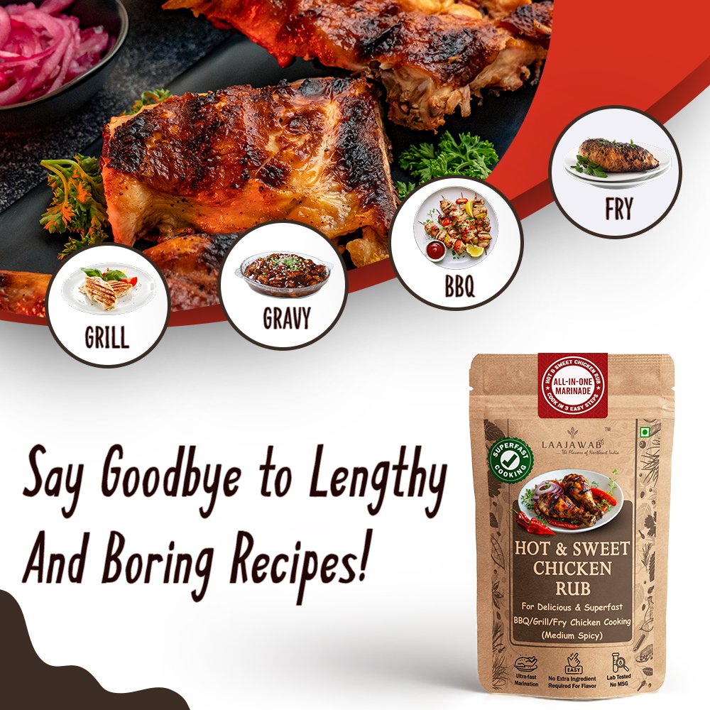 Hot & Sweet Chkn Rub With Bhut Jhalokia 50Gm