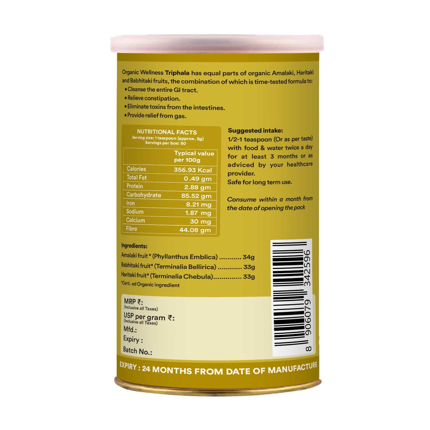 Organic wellness Triphala powder 100gm