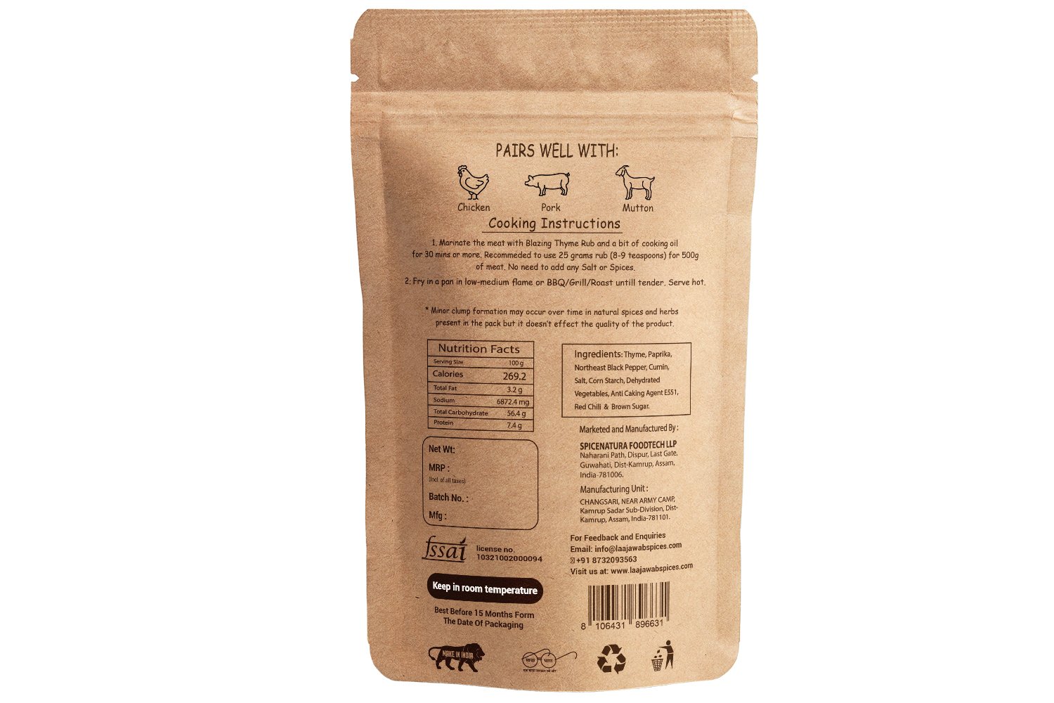 Blazing Thyme Rub 50Gm