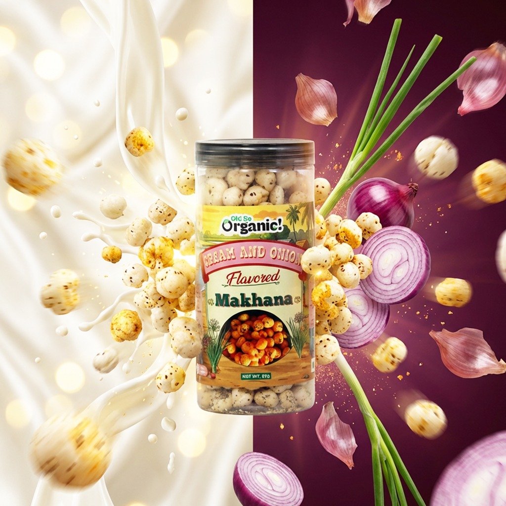 OhSo Organic Roasted Makhana Combo Pack – Barbecue, Cheese & Onion & Peri Peri Masala | Crunchy Fox Nuts Snack | Healthy & Flavorful | 87g Each (Pack of 3)
