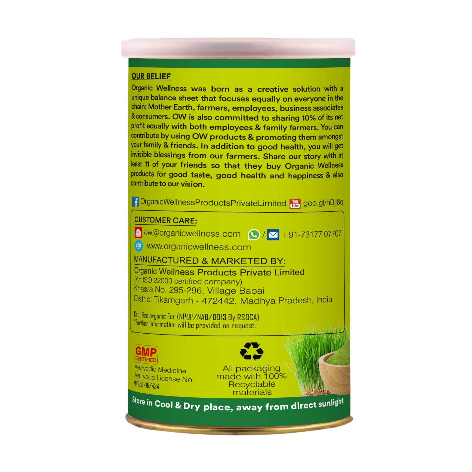 Organic wellness Wheat grass powder 100gm
