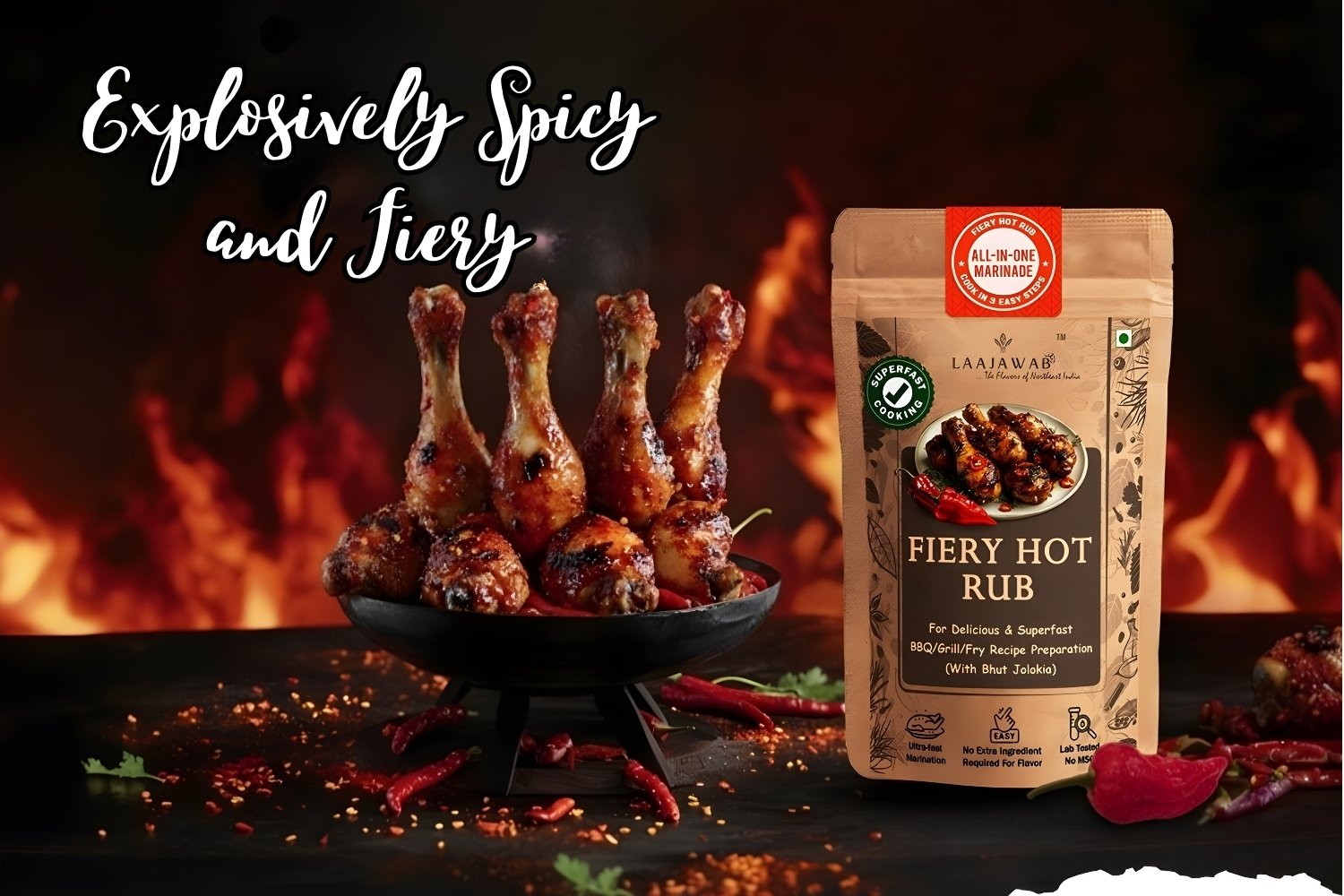 Fiery Hot Rub With Bhut Jhalokia 130Gm