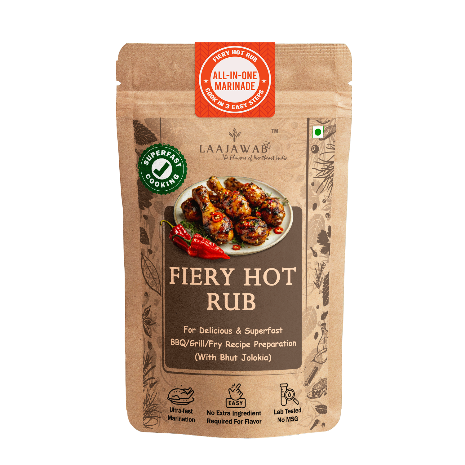 Fiery Hot Rub With Bhut Jhalokia 50Gm